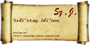 Szántay János névjegykártya